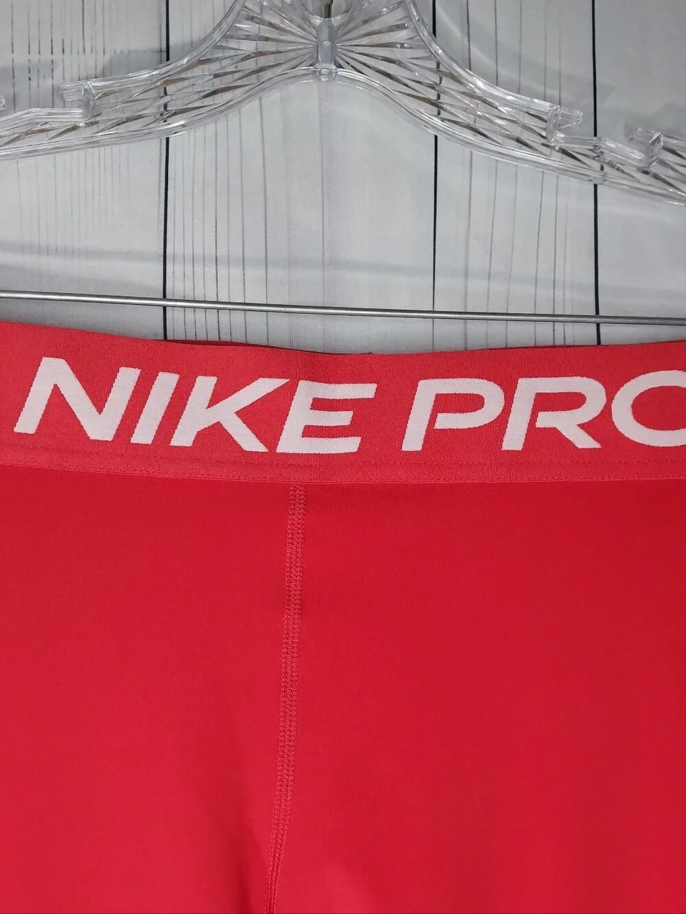 Nike Red Compression Activewear Athleisure Gym Wear Leggings with White Swoosh